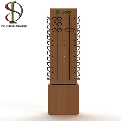 Shop Eyewear Oem Wooden Retail Display Stand 4 Sides Mdf Flooring With Rotating Base