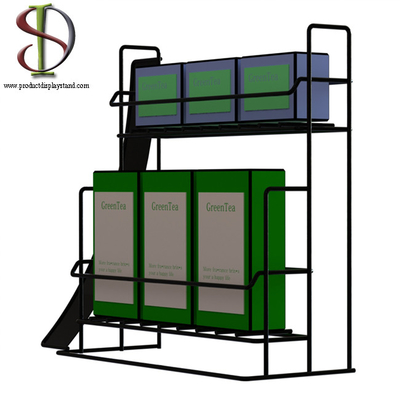 Custom Tea Box Tampilan Bermerek ISO Stand Point Of Purchase Wire Counter Top
