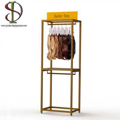 Wig Mannequin Head Welded OEM Metal Floor Display Stand Dengan Dua Cross Bars